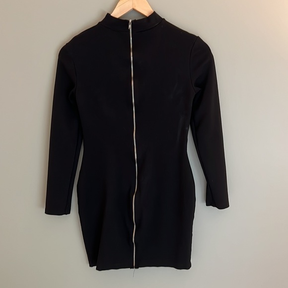 Akira Black Long sleeve cocktail dress w/ open chest and full zipper down back - Picture 5 of 9